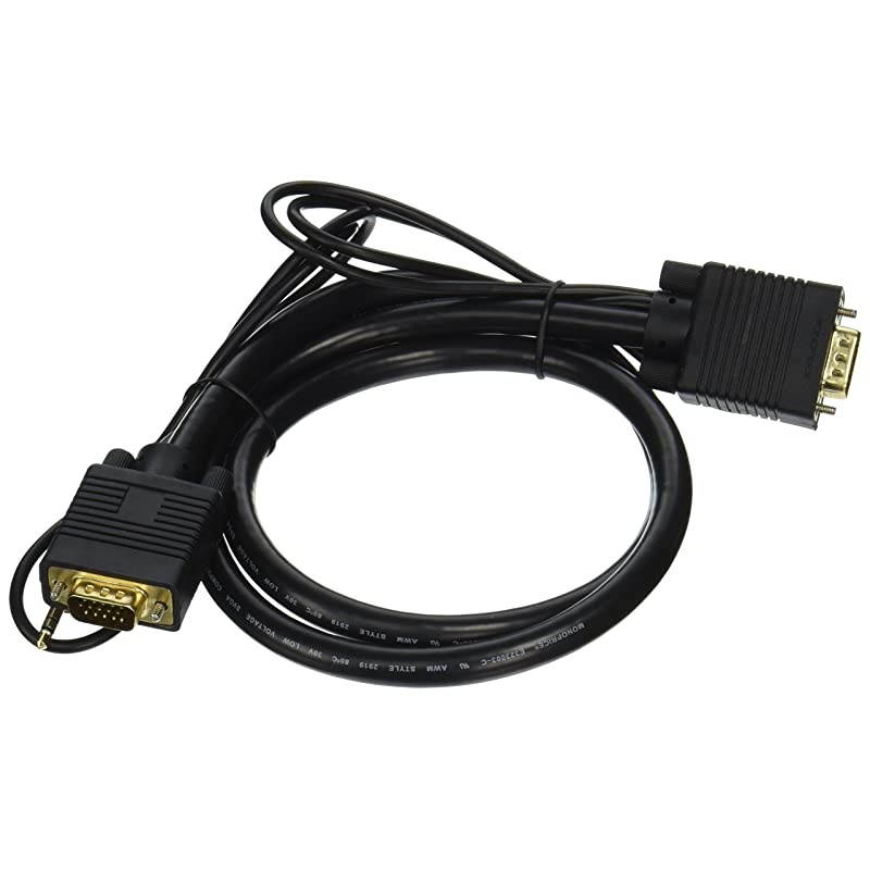 100556 3ft Super VGA HD15 MM Cable w Stereo Audio and Triple Shielding Gold Plated