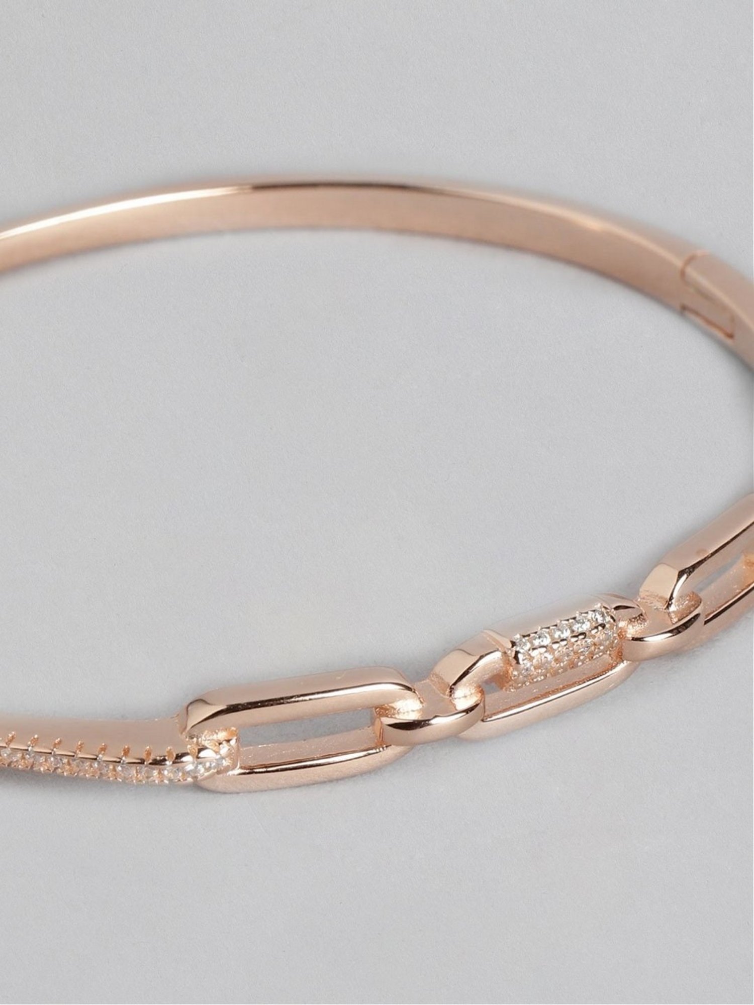 Zavya CZ Rose Gold-Plated 92.5 Sterling Silver Bracelet