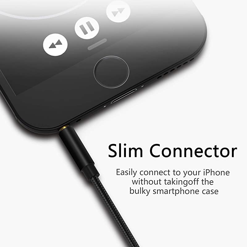 Audio Auxiliary Stereo Extension Audio Cable 35mm Stereo Jack Male to Female Stereo Jack Cord for Phones Headphones Speakers Tablets PCs MP3 Players and More 10FT 3M NylonBlack