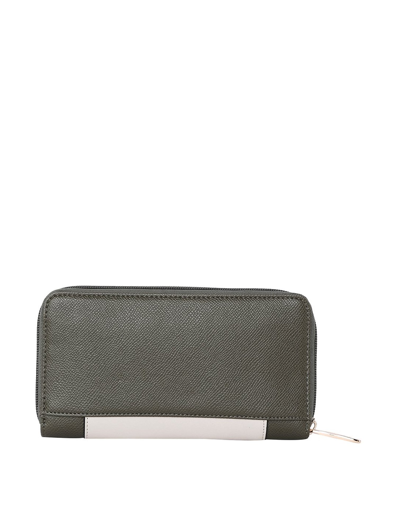 Lavie Astrid Green & Beige Zip Around Wallet for Women