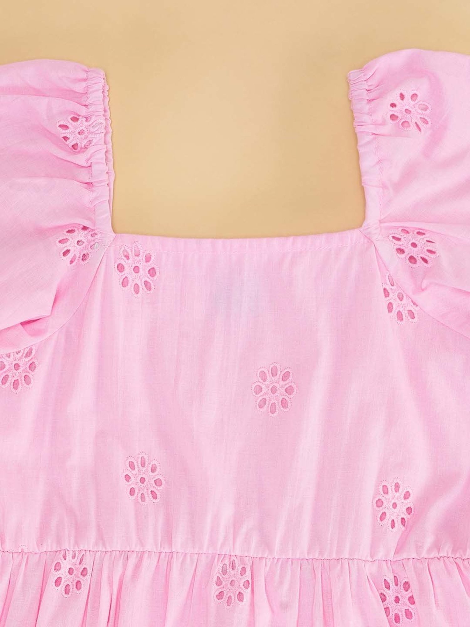 YU by Pantaloons Kids Pink Cotton Flared Fit Dress