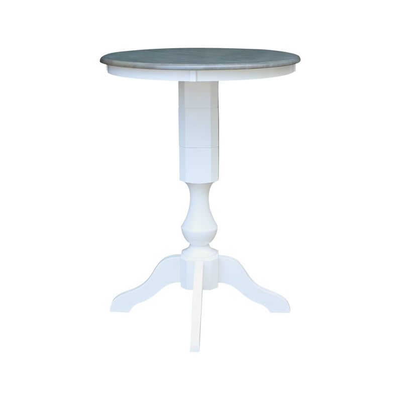 30" Round Top Bar Height Dining Table White/Heather Gray - International Concepts
