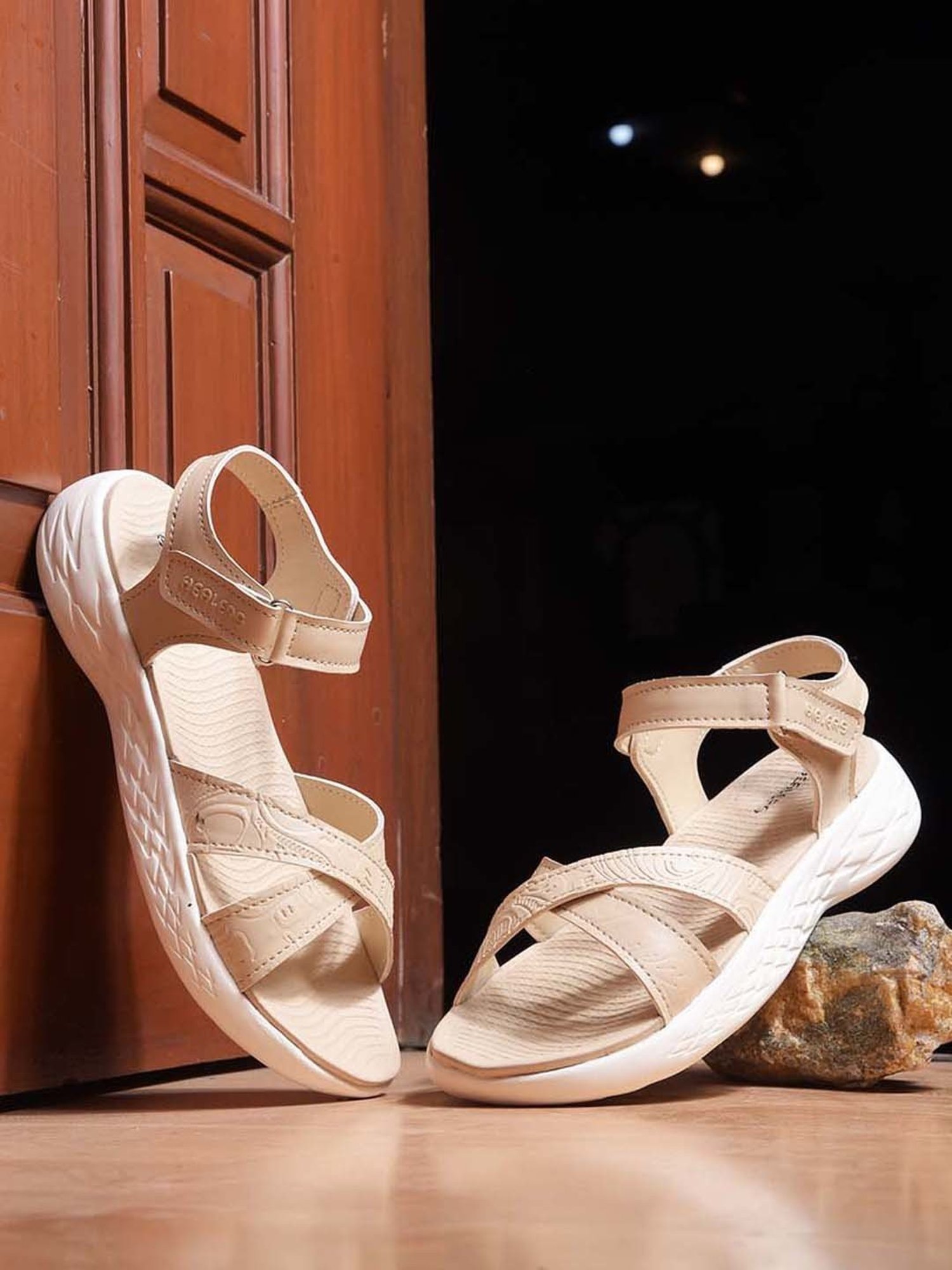 Healers by Liberty Women's Beige Ankle Strap Wedges