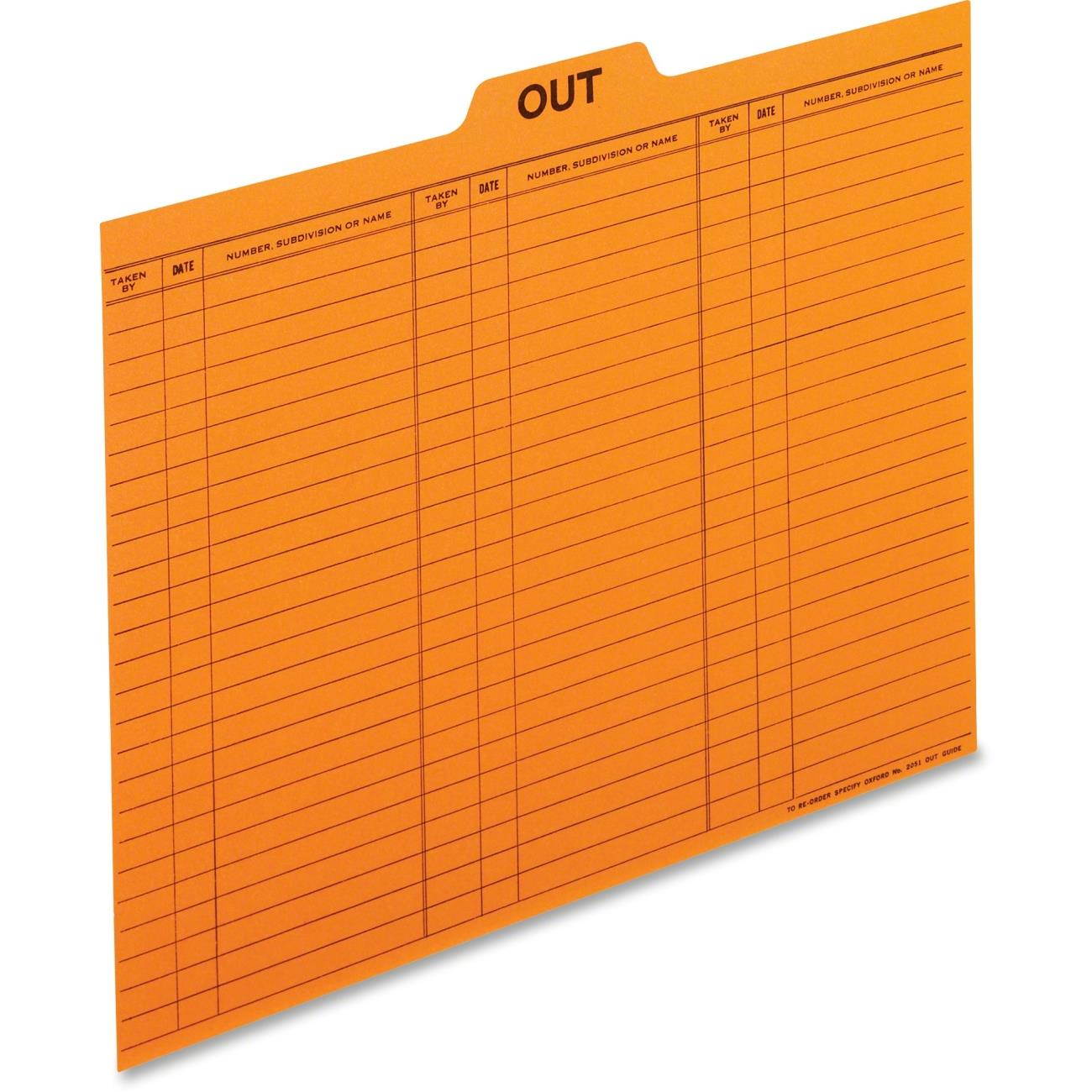 Pendaflex Preprinted Letter-size Out Guides