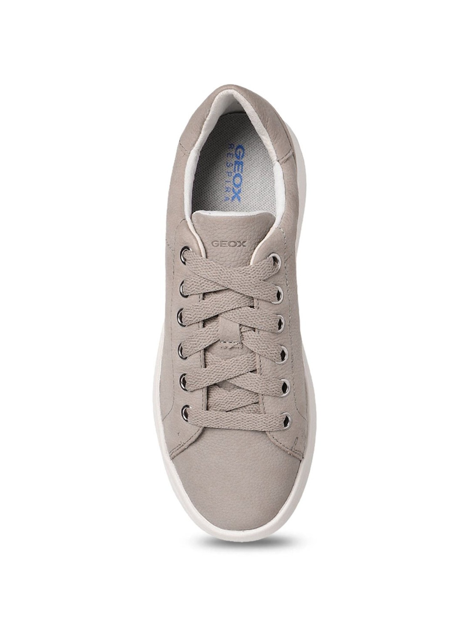 Geox Women's D Spherica EC4.1 Beige Leather Casual Sneakers