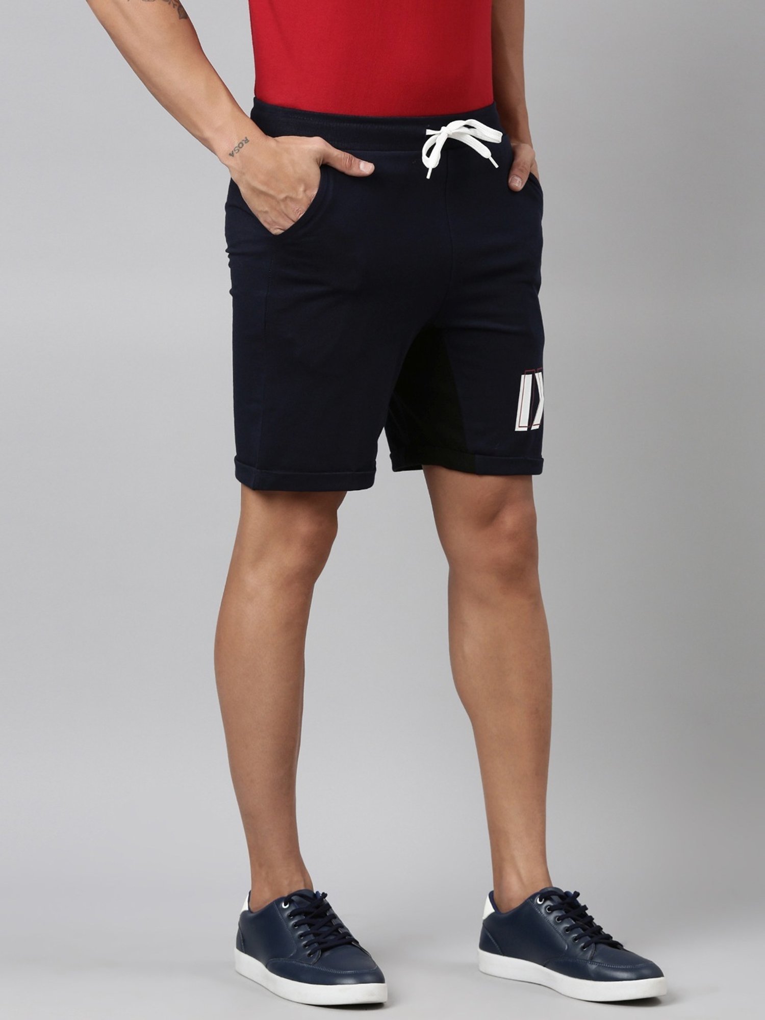 Dixcy Scott Maximus Blue Cotton Regular Fit Shorts