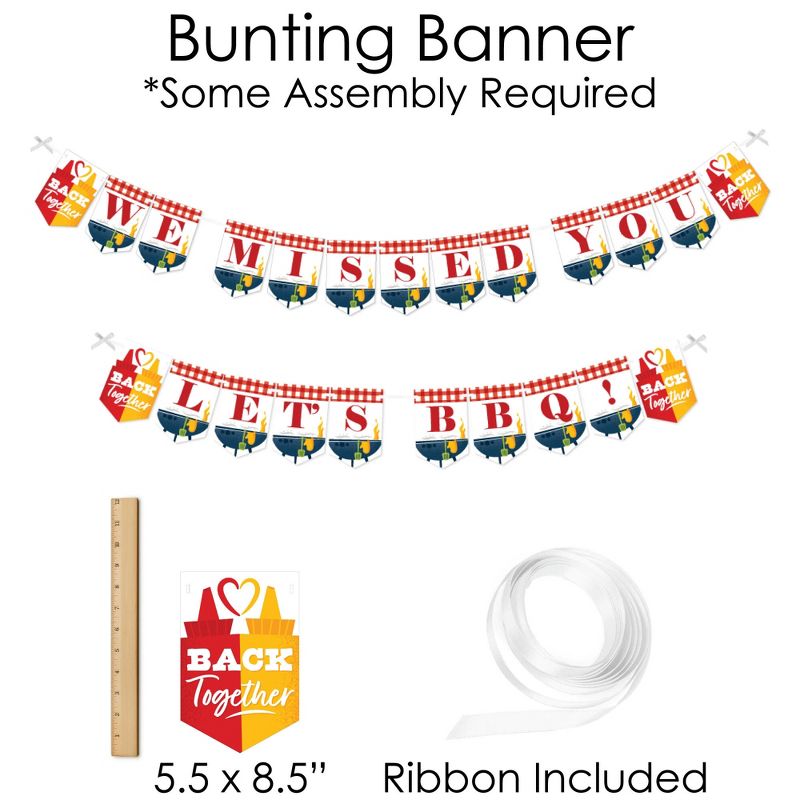 Big Dot of Happiness Missed You BBQ - Banner and Photo Booth Decorations - Backyard Summer Picnic Party Supplies Kit - Doterrific Bundle