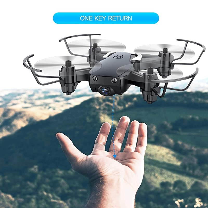 Mini Drone with 720P Camera for Kids and Adults,  E61HW WiFi FPV Quadcopter with 720P HD Camera Selfie Pocket Nano Drone for Beginner - Auto Hover Mode, One Key Take Off/Landing, APP Control