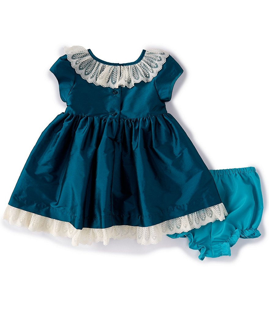 Laura Ashley Baby Girls 12-24 Months Lace-Trimmed Taffeta Fit-And-Flare Dress