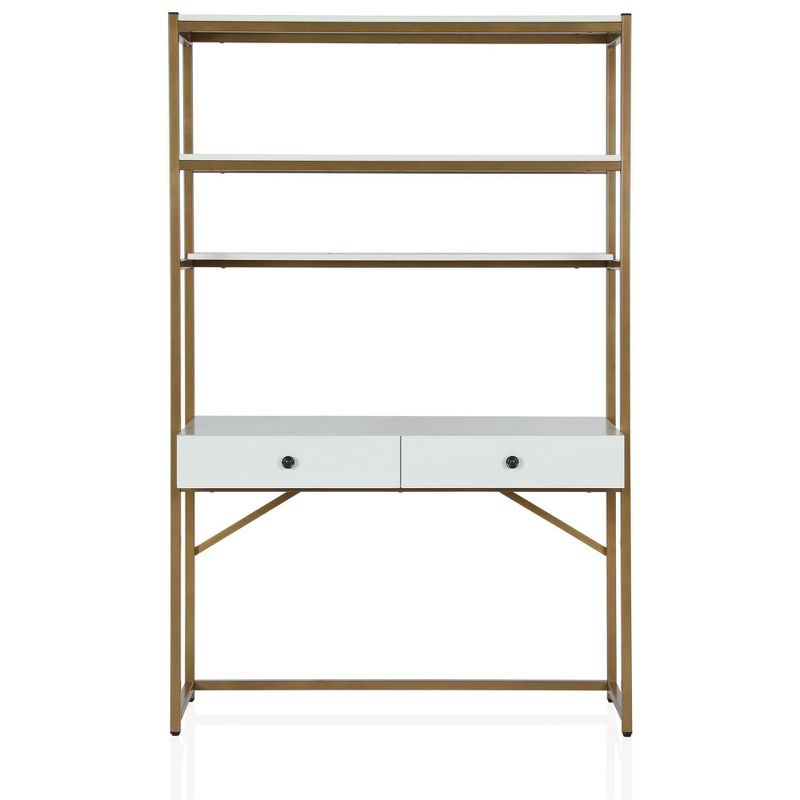 Billie Metal Desk Etagere Gold - CosmoLiving by Cosmopolitan