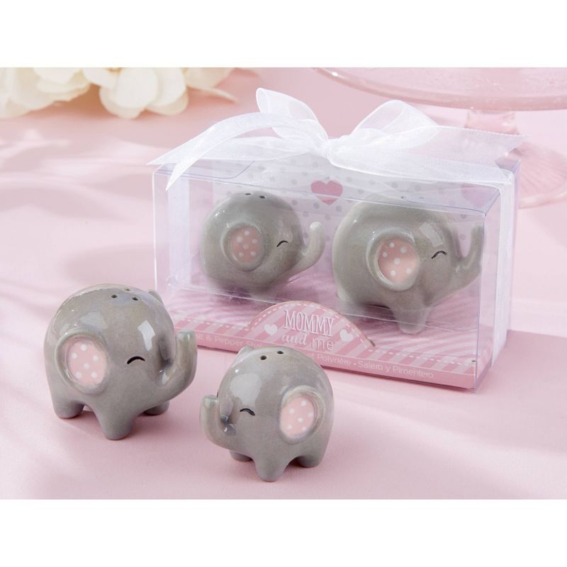 12ct Little Peanut Ceramic Elephant Salt & Pepper Shakers