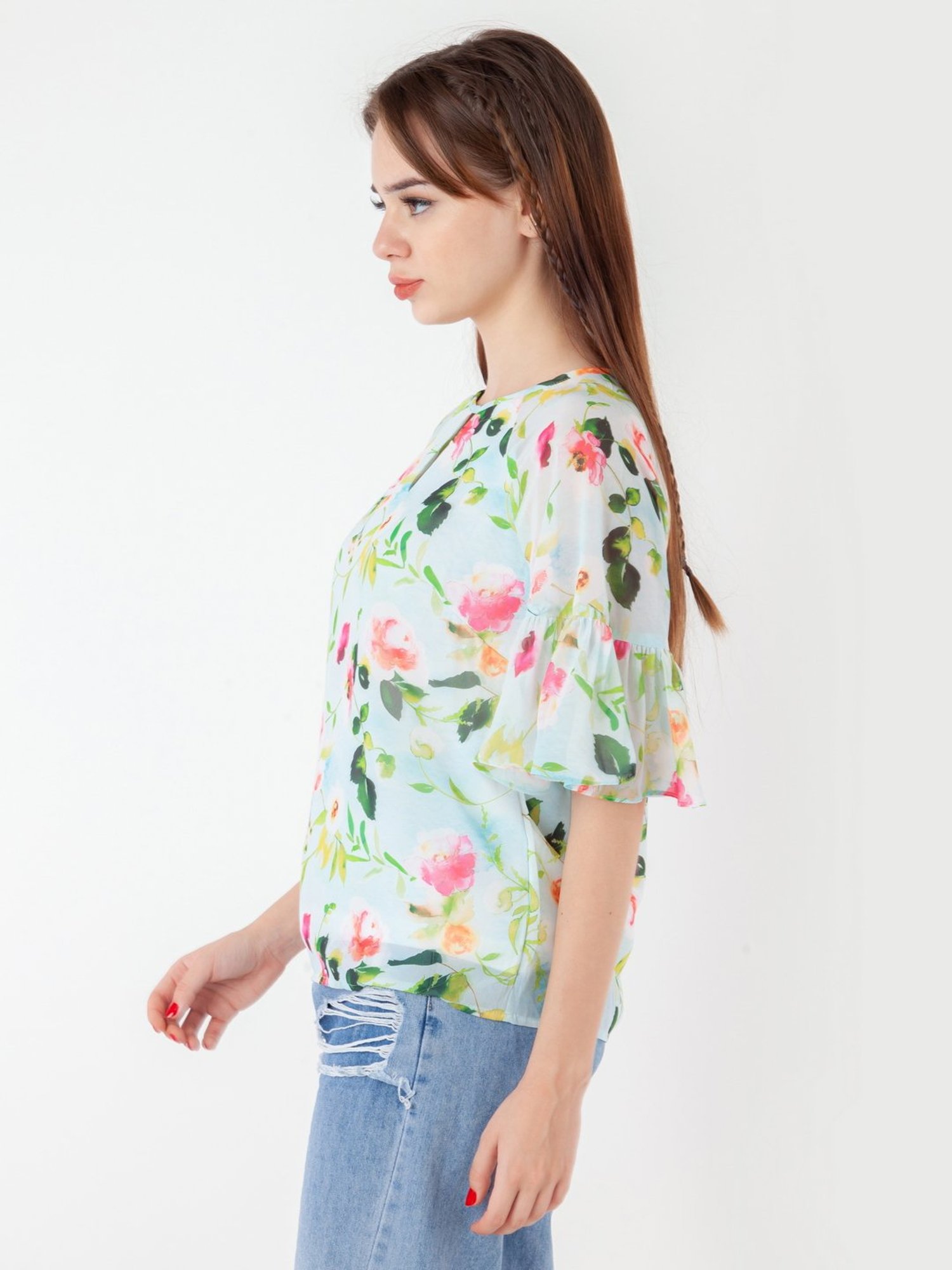 Zink London Blue Printed Top