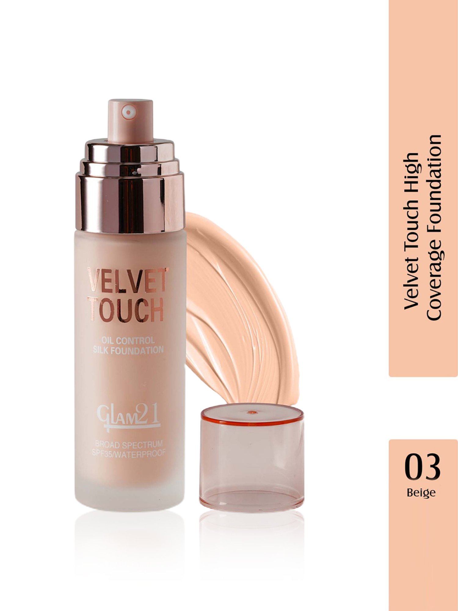 Glam21 Velvet Touch Oil Control Silk Foundation SPF 35 03 Beige - 50 gm