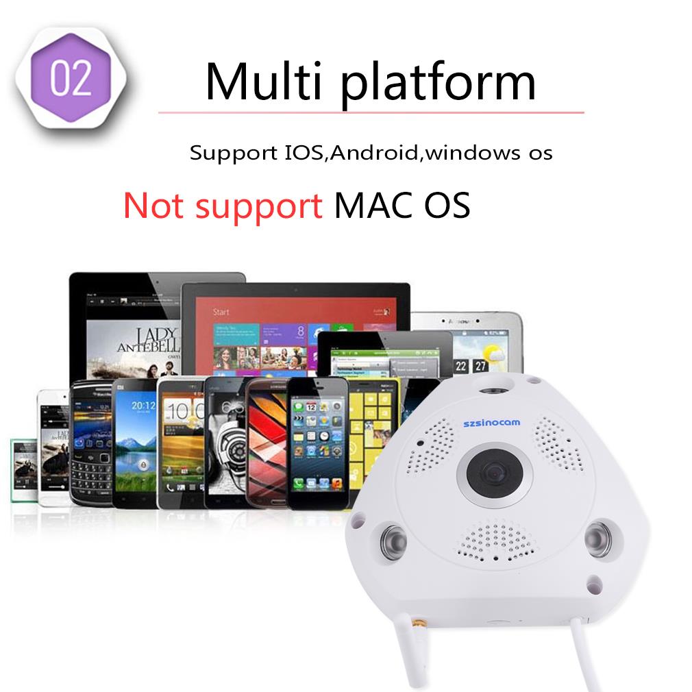 High Definition Mega Pixel Image Electronic PTZ Home Security Camera 360 Degree Full Range Viewing Camera White