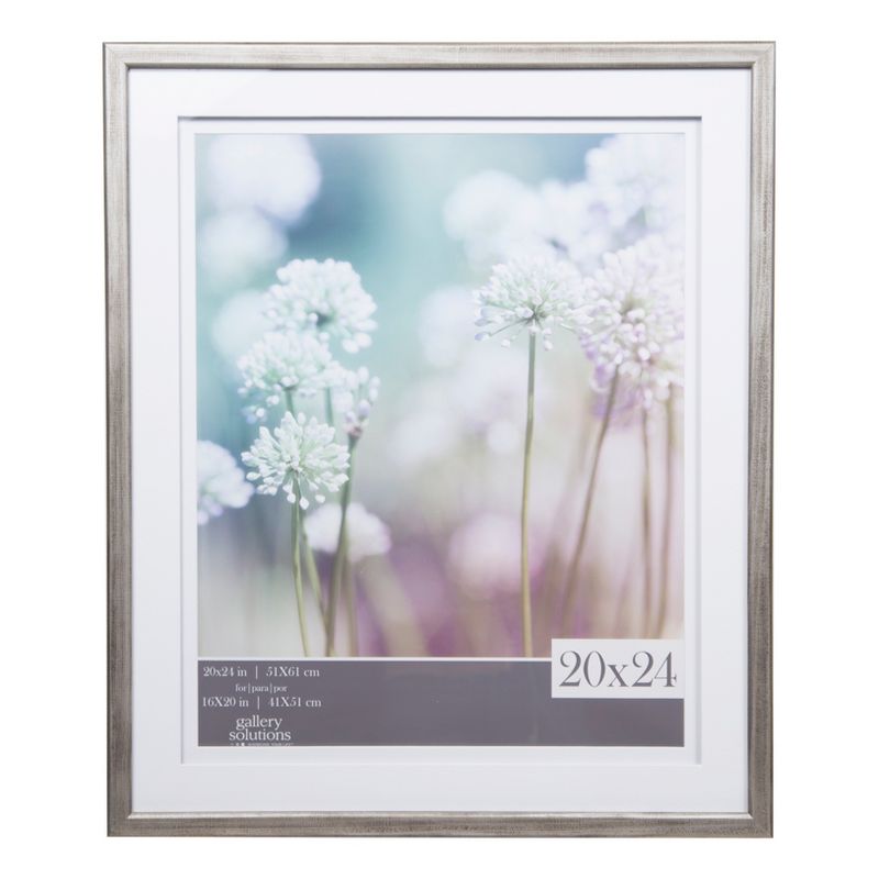 20" x 24" Frame with Double Matted to 16" x 20" Gray/White - Gallery Solutions