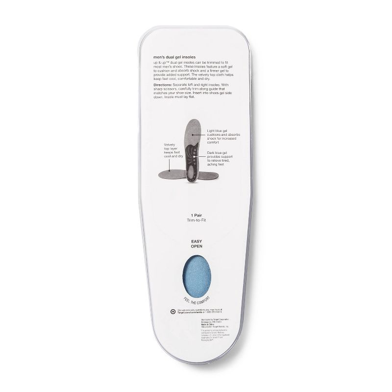 Higher Quality Insole Men's Duel Gel - up & up™