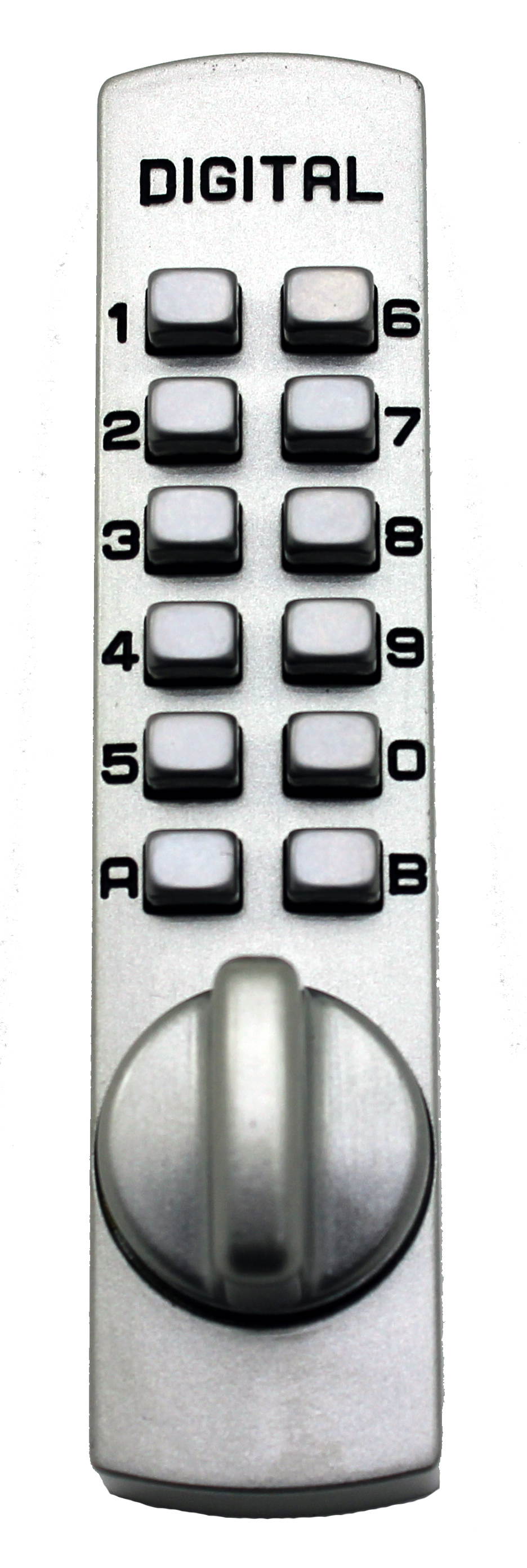 LockeyUSA C150 Mechanical,  Keyless Entry, Digital Door Lock, Surface Mount Hook Bolt Lock for Sliding Door, Satin Chrome