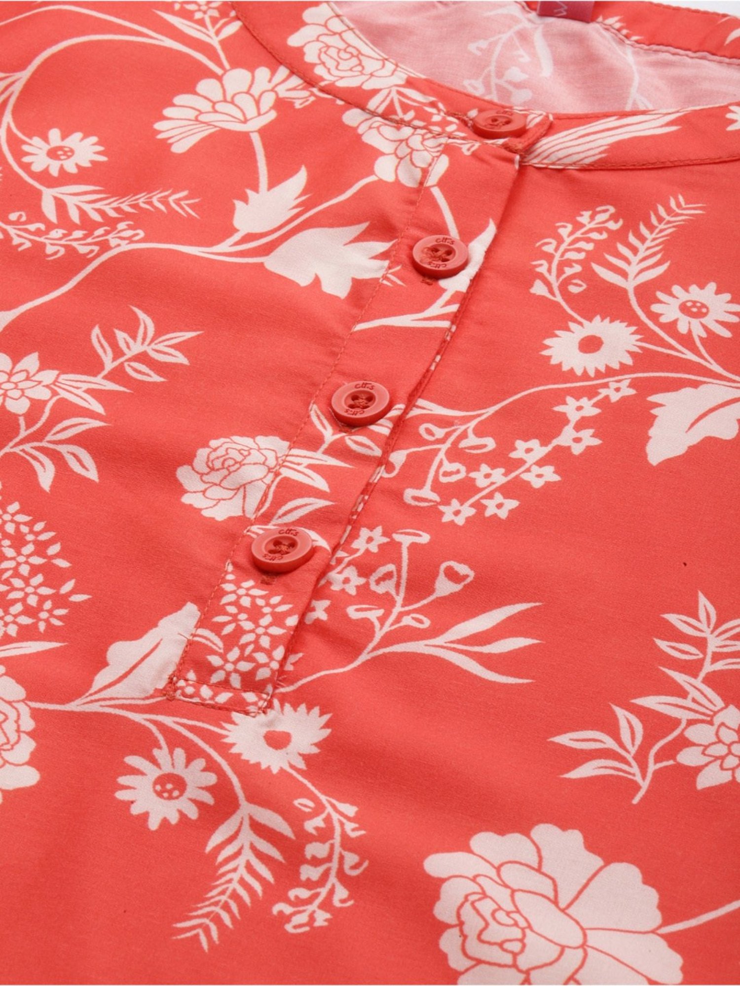 Clt.s Orange Printed Tunic With Palazzos