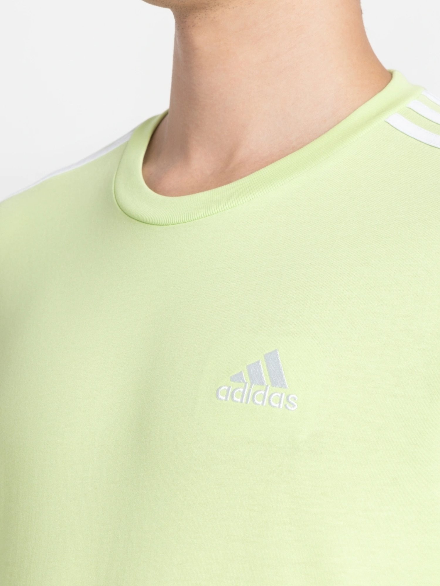 Adidas Green Cotton Regular Fit T-Shirt