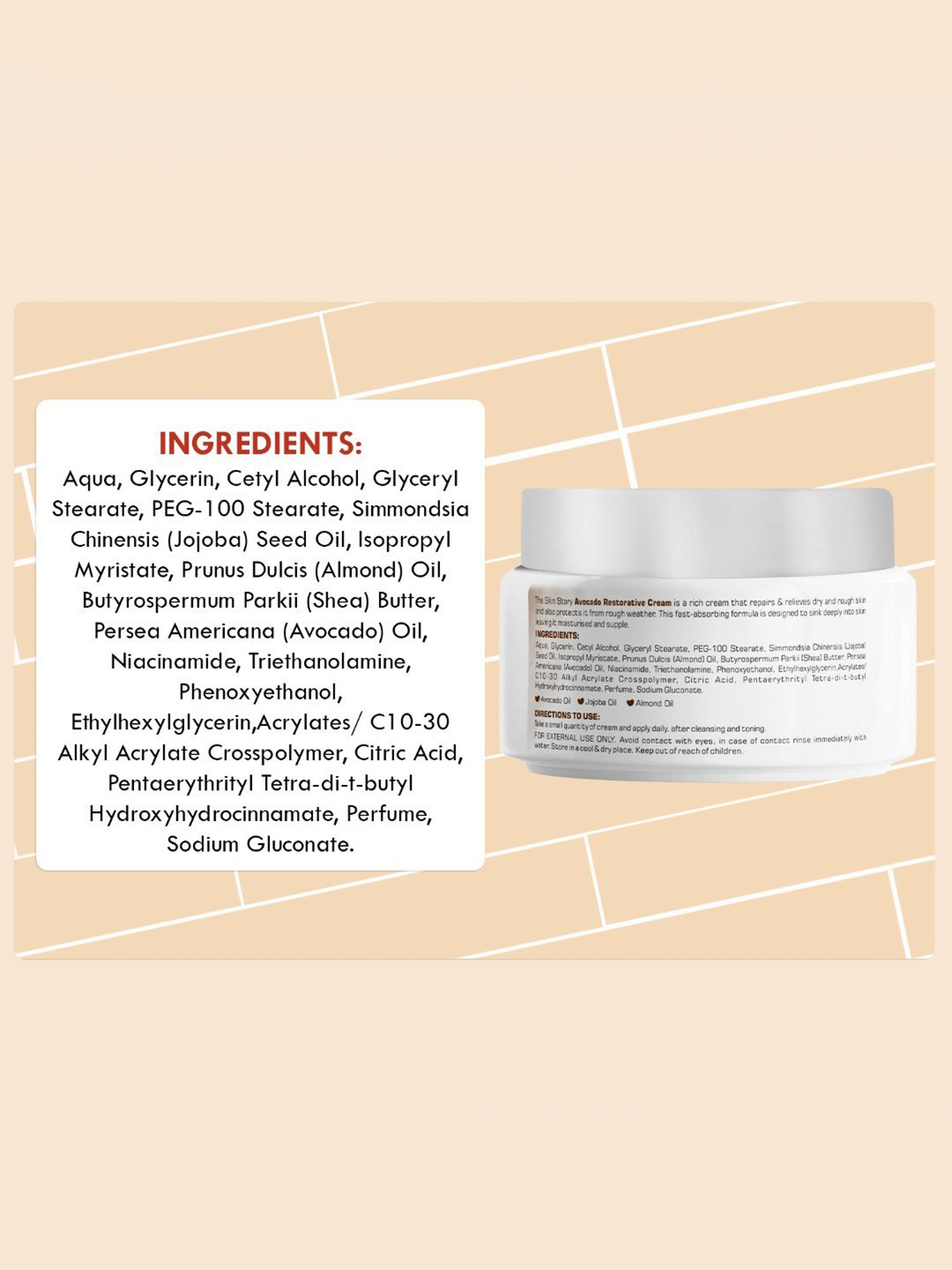 The Skin Story Avocado Restorative Cream for Relieves Dry & Distressed Skin - 50 gm