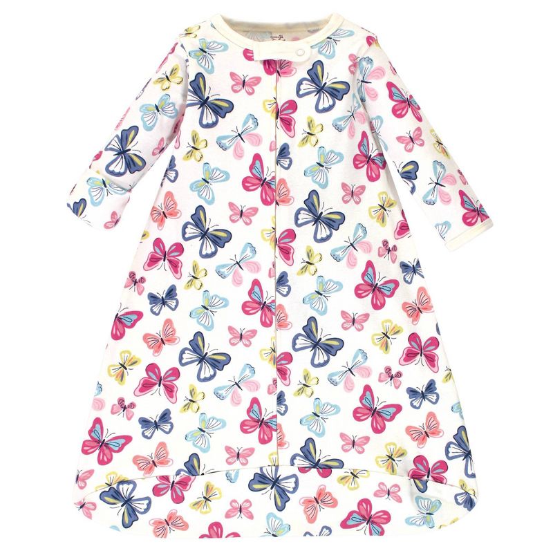 Touched by Nature Unisex Baby Organic Cotton Long Sleeve Wearable Sleeping Bag Sack Blanket - Bright Butterflies 0-3 Months