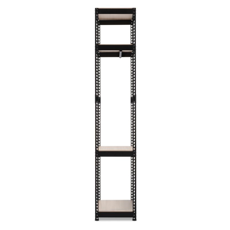 Gavin Metal 4 - Shelf Closet Storage Racking Organizer - Black - Baxton Studio