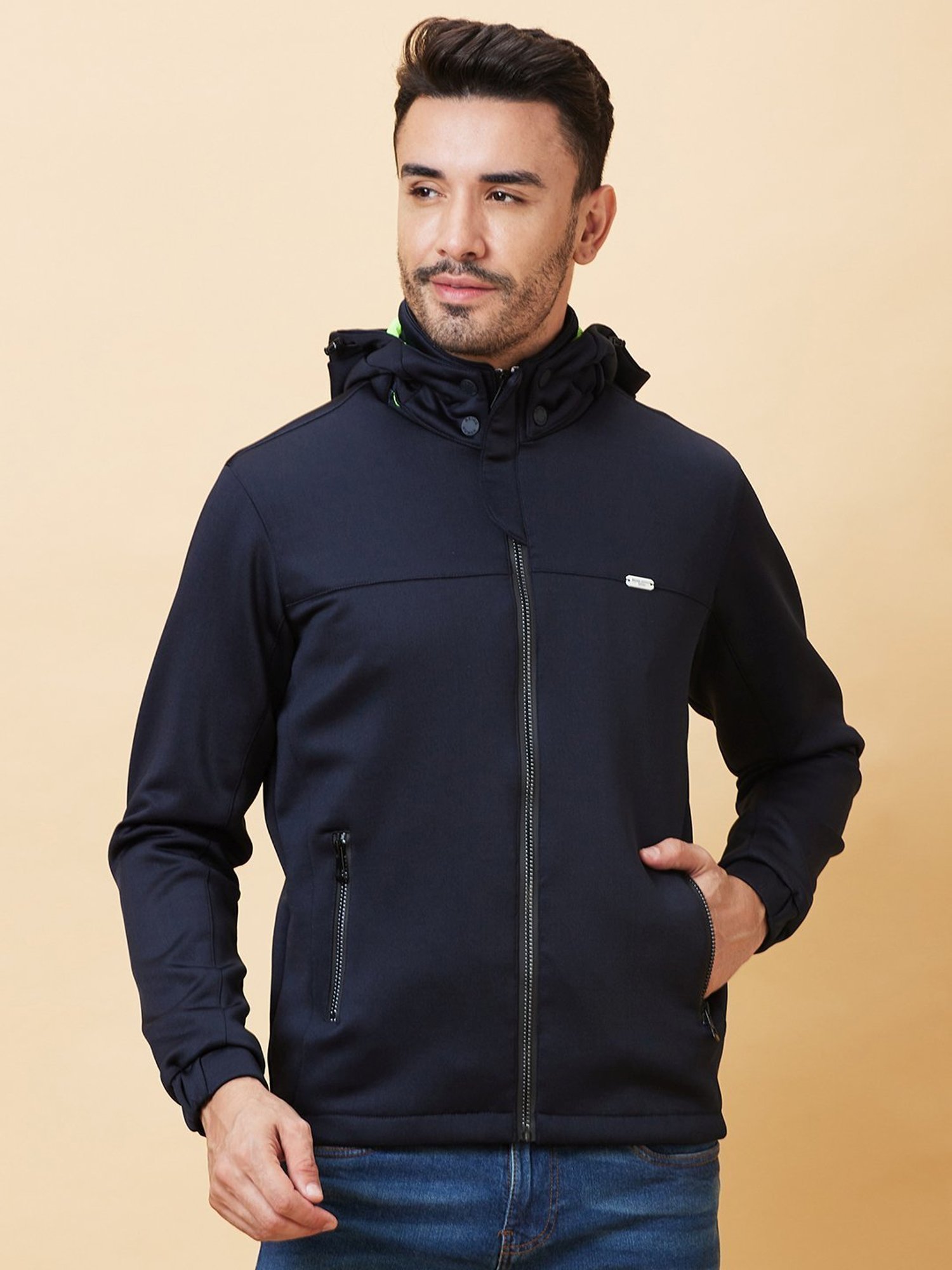 Hummel Blue Regular Fit Solid Jacket