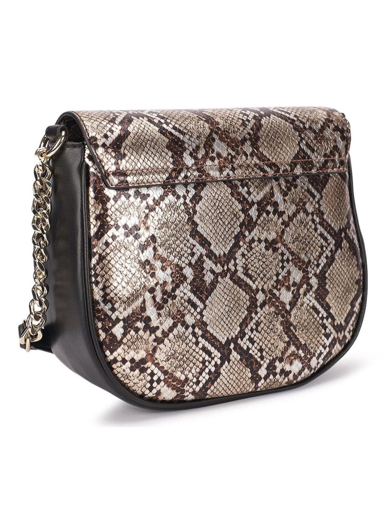 Pollini Brown Soft Animal Effect Medium Cross Body Bag