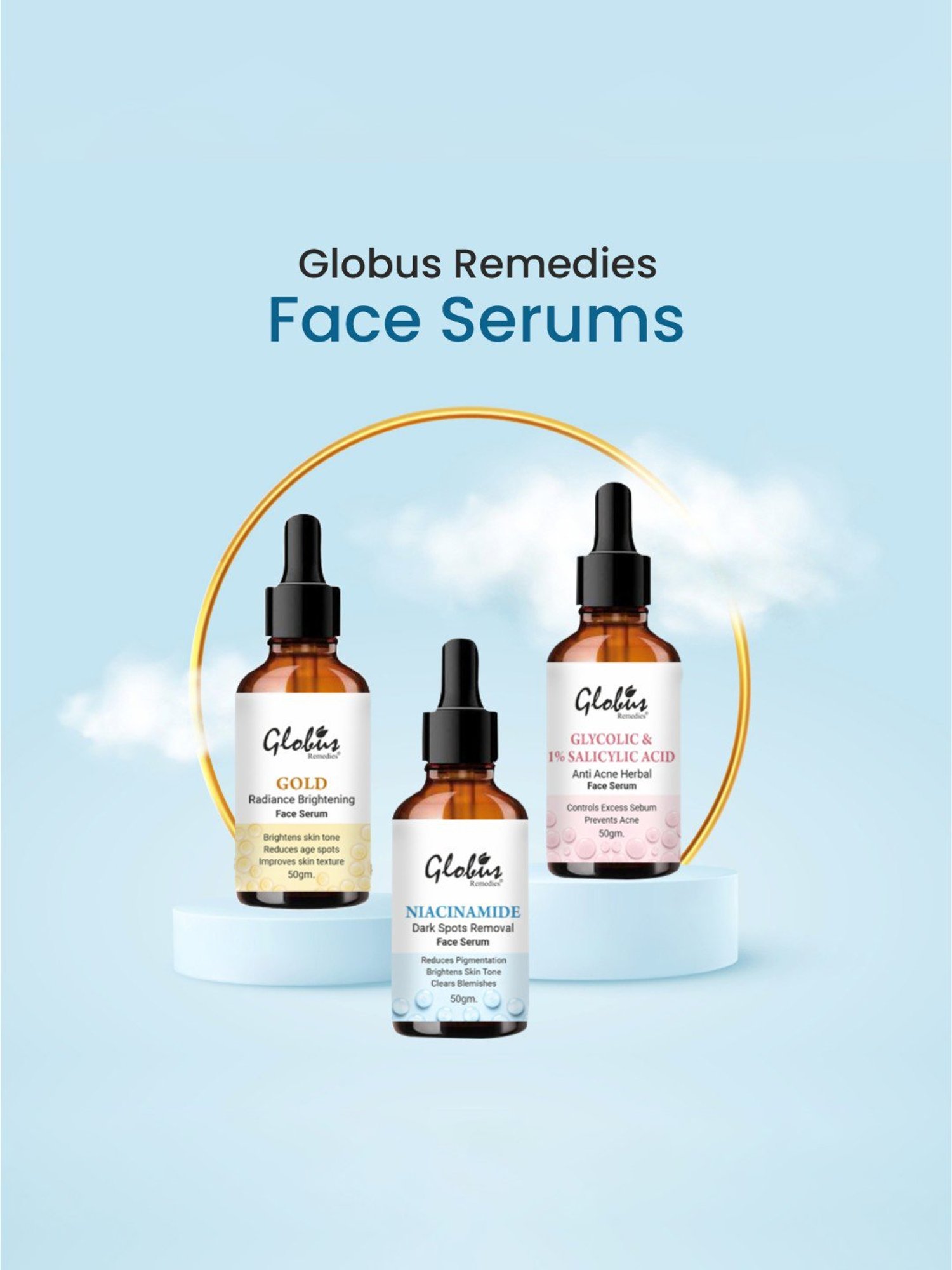 Globus Remedies Niacinamide Dark Spots Removal Face Serum - Pack of 2