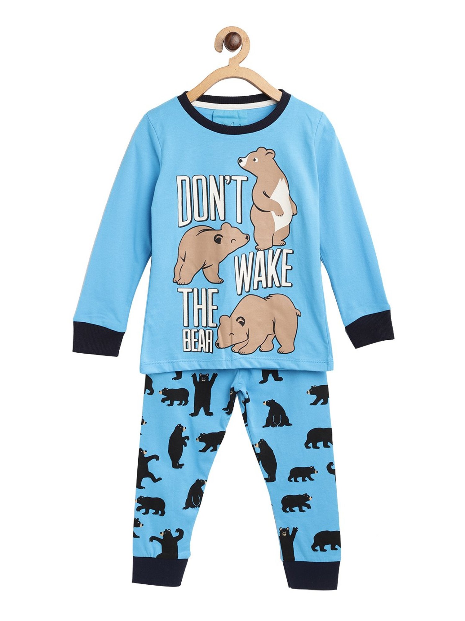 Lazy Shark Boys Blue Printed T-Shirt with Pants