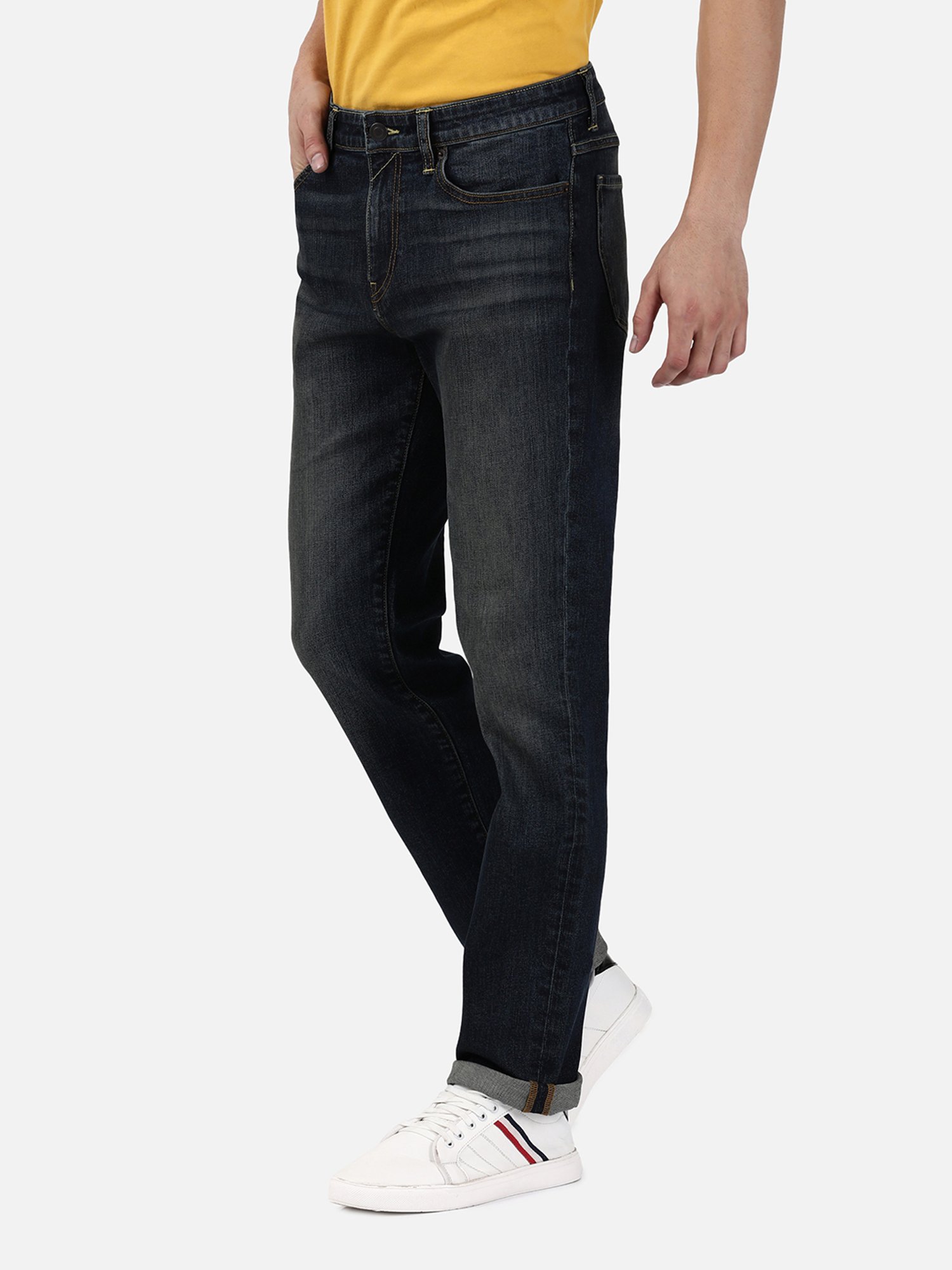Passion Dark Blue Slim Fit Lightly Washed Jeans