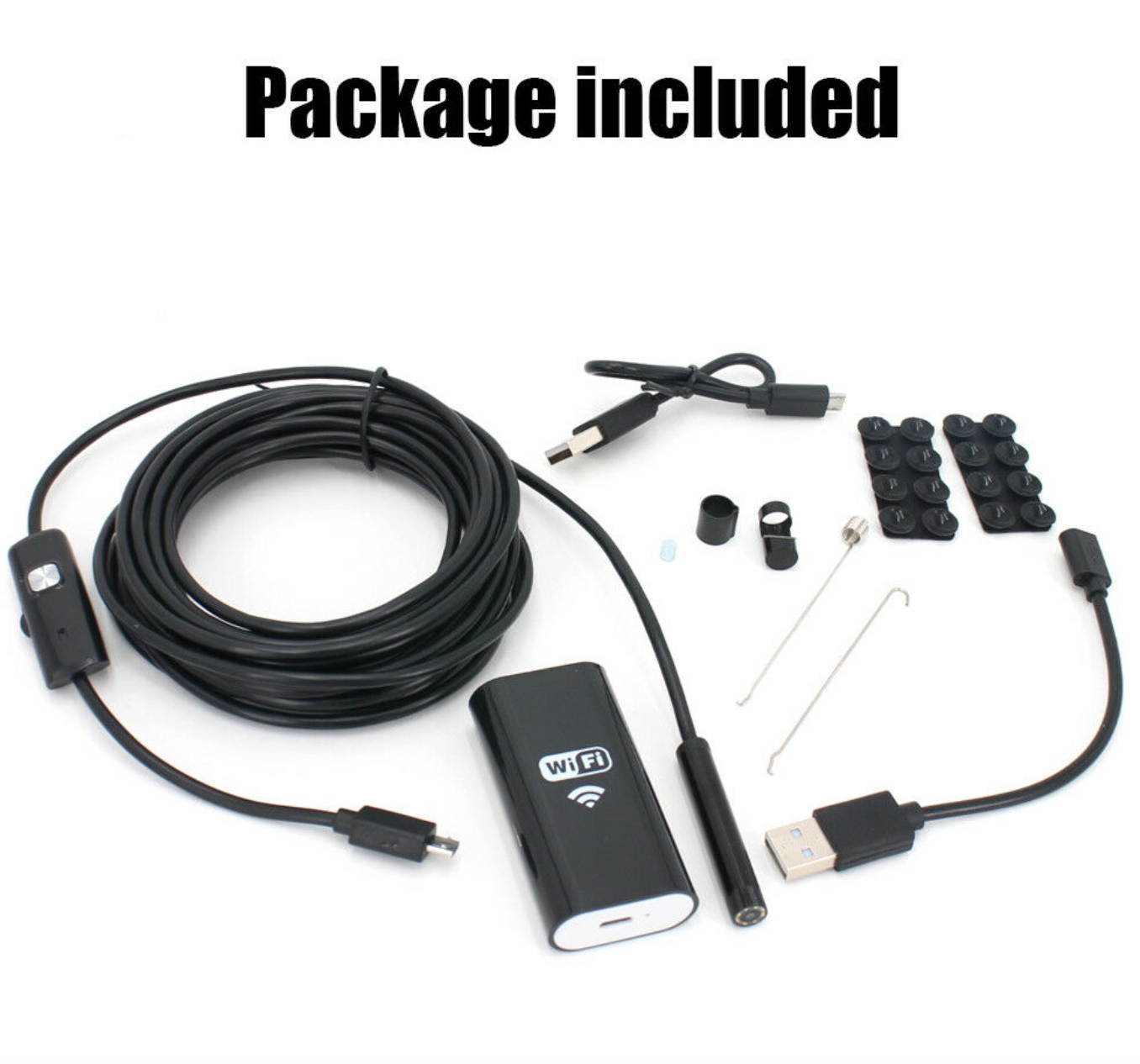 5M 8LED WiFi Borescope Endoscope Snake Inspection Camera for iPhone Android iOS