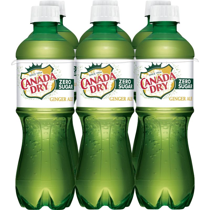 Canada Dry Zero Sugar Ginger Ale Soda, .5 L bottles, 6 pack