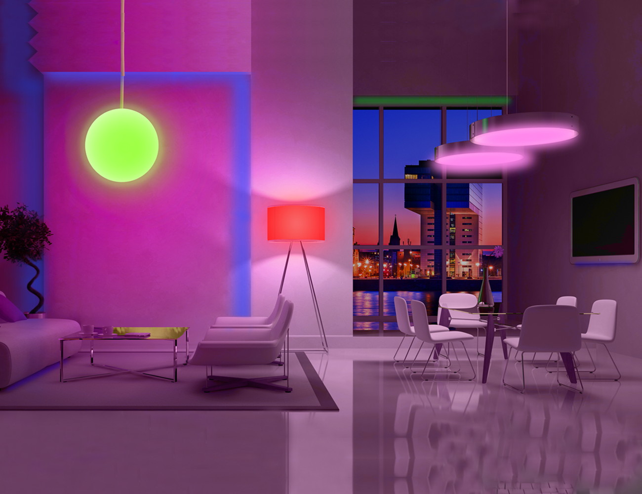 AduroSmart ERIA Colors + White Smart Light Bulb A19 (hub required) 16 Million Colors and Tunable White 2000-6500K Dimmable, works with Alexa/ Echo Plus/ Eria / Hue / Google Assistant