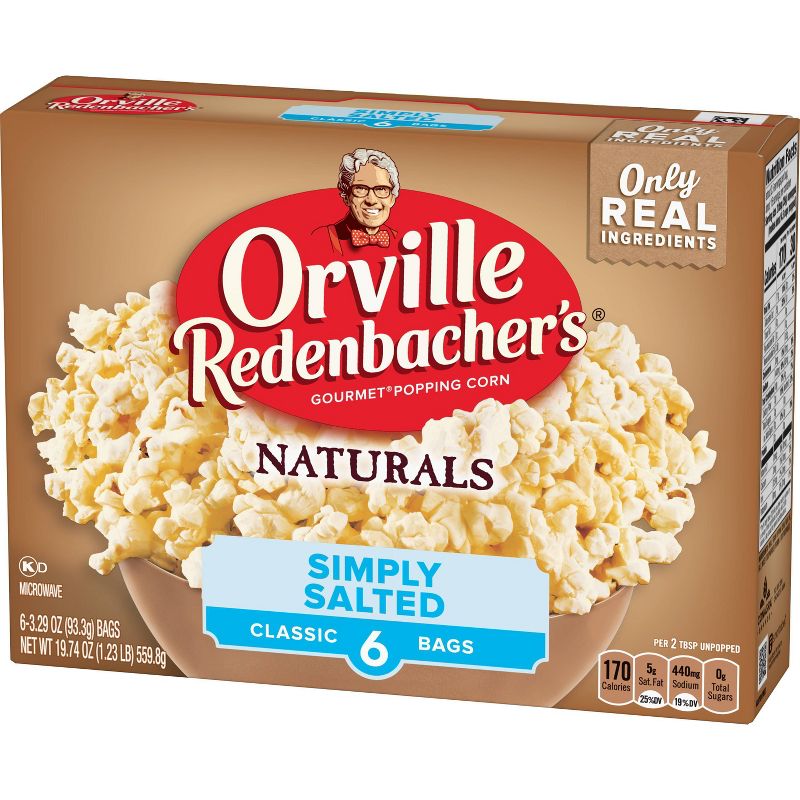 Orville Redenbacher's Natural Simply Salted Classic Bag Of Gourmet Popcorn - 6ct