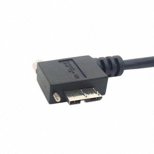 Xiwai USB 3.0 A Male to Micro B Left Angled 90 Degree Cable With Locking Screws for Nikon D800 D800E D810 15ft 5m