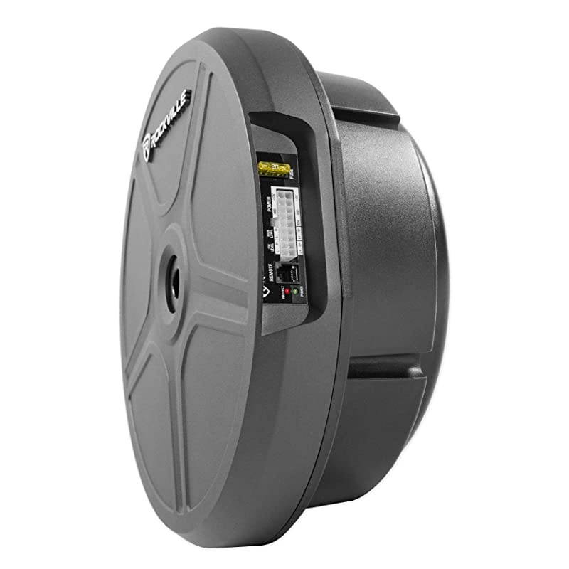 RockGhost Active Powered 8" Hidden Car Subwoofer Sub For 15"/16"/17" Full Size Spare Tire