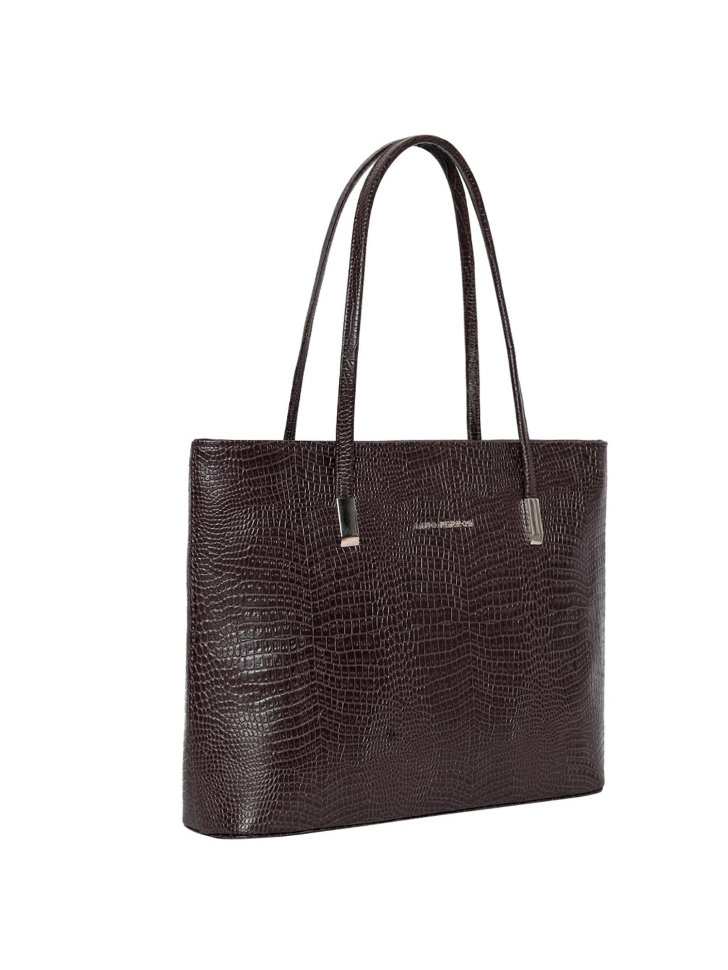 Lino Perros Brown Textured Large Tote Handbag
