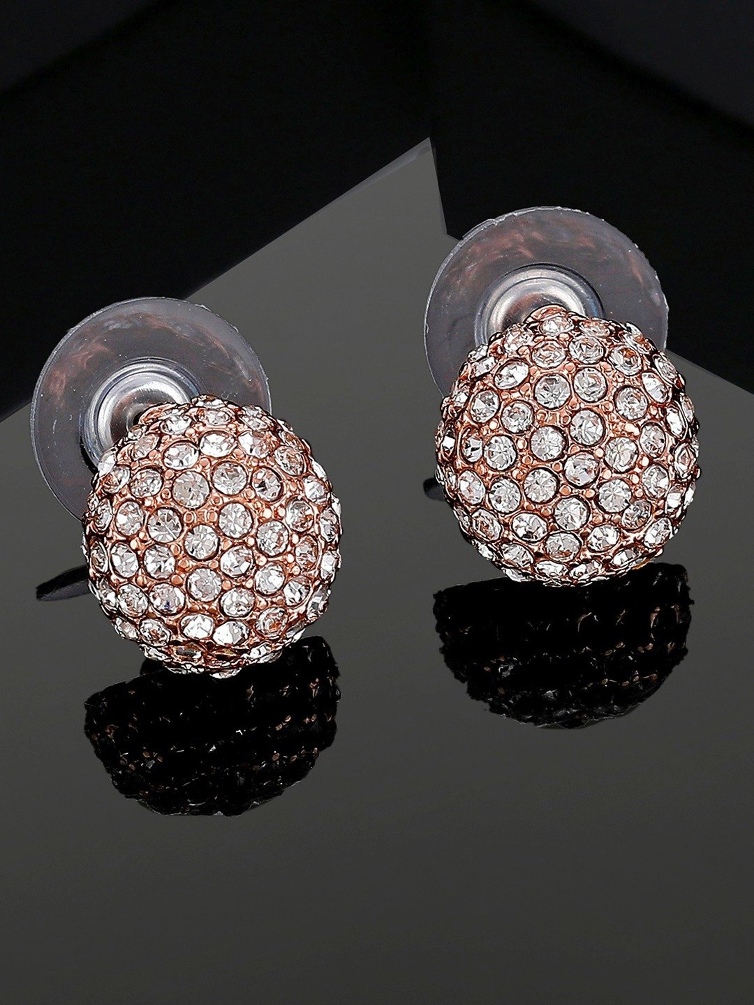 Estele Rose Gold-Plated Sparkling Stud Earrings