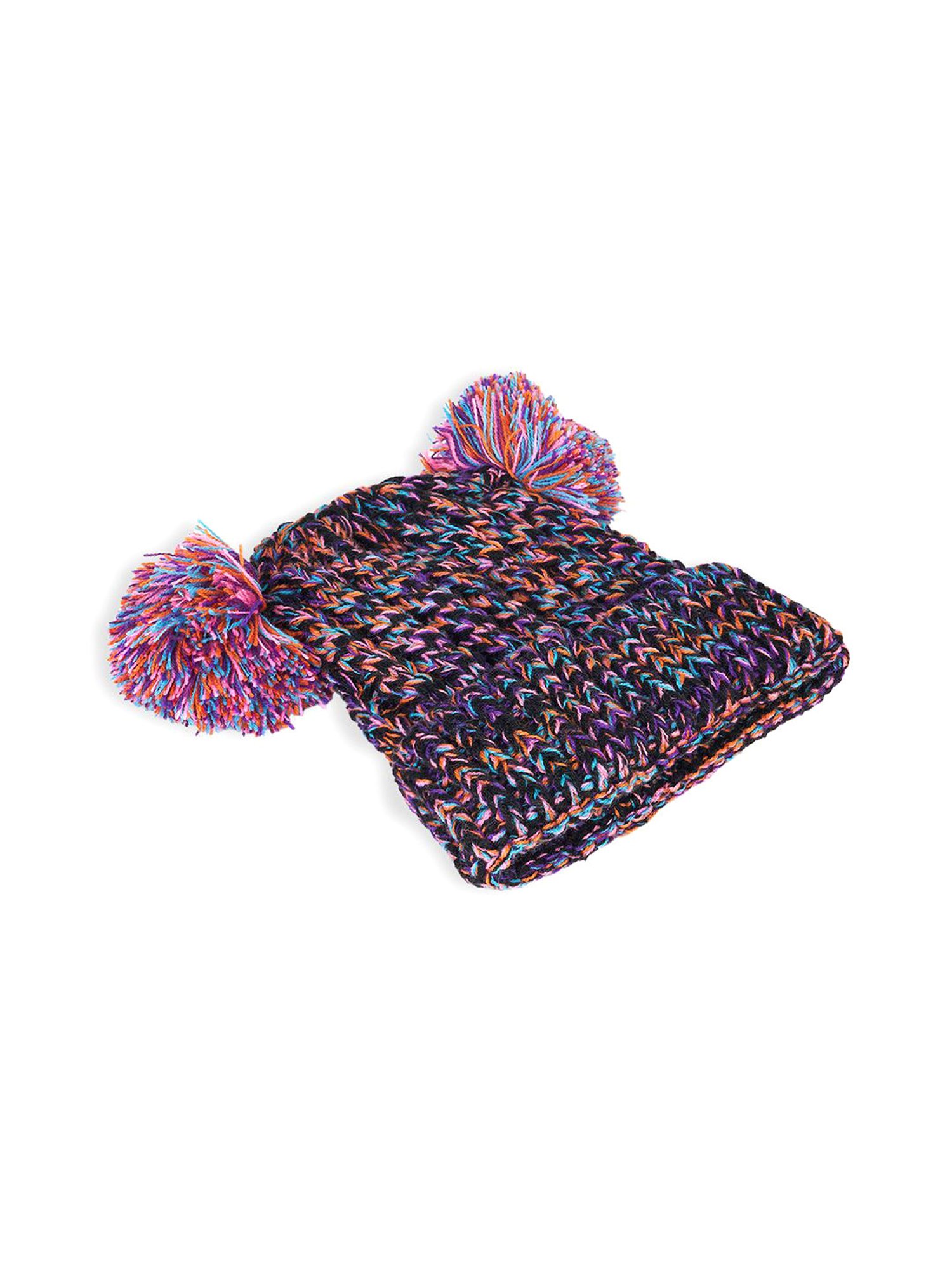 Pantaloons Junior Multicoloured Woven Bobble Hat