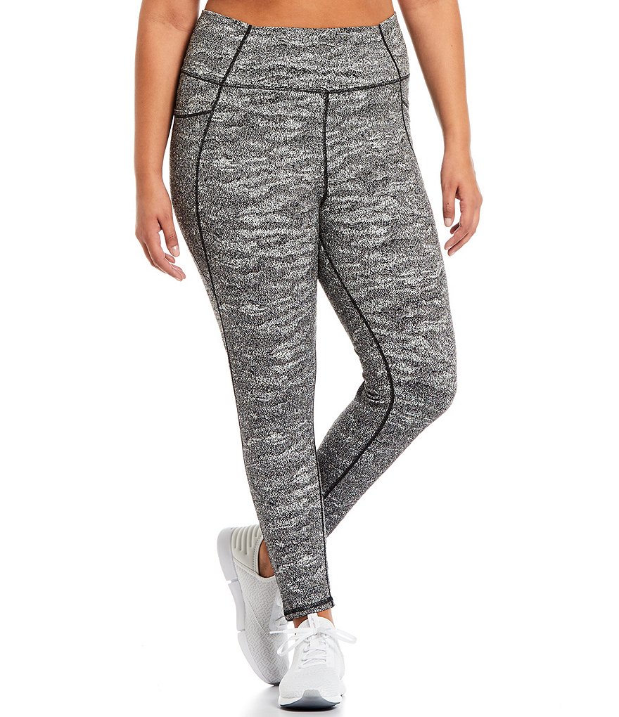 Kinesis Plus Size High Rise Moisture Wicking Jacquard Ankle Leggings