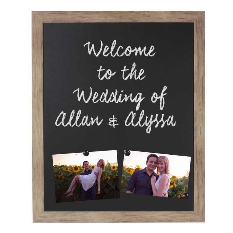 22" x 32" Cates Barn Door Wood Framed Chalkboard Rustic Brown - Kate and Laurel