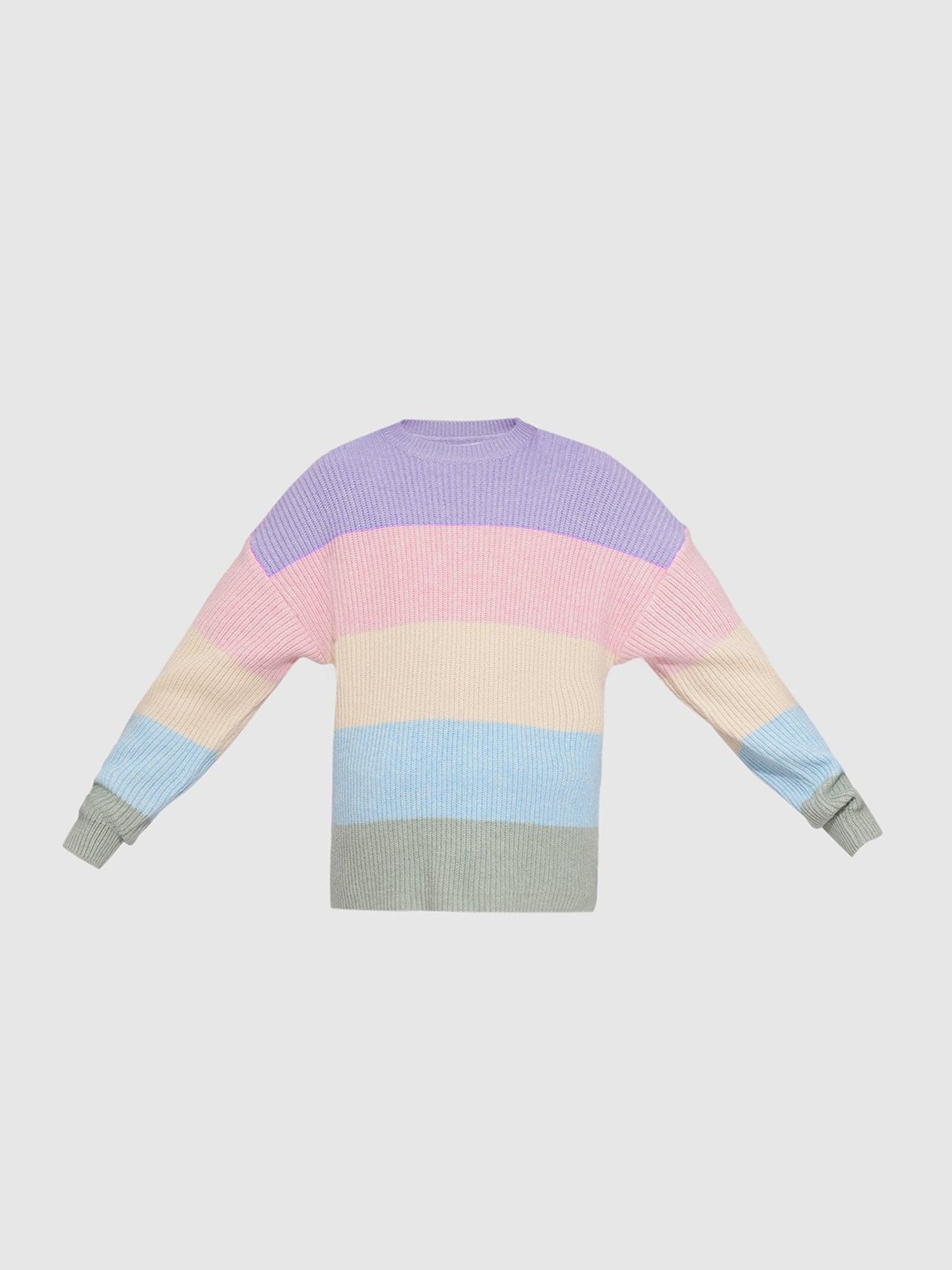 Elle Kids Black Solid Full Sleeves Sweater