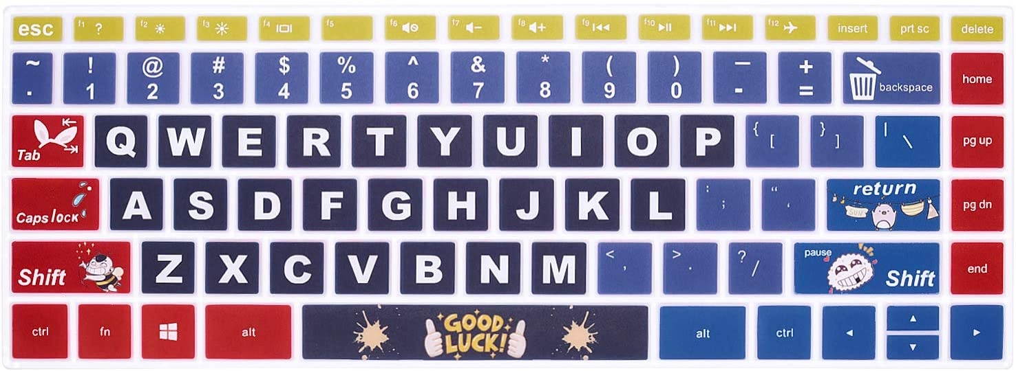 HRH Keyboard Cover for HP 14" Laptop 2020 2019 2018,HP Pavilion x360 14M-BA 14M-CD 14M-DH 14-BA 14-BF 14-cm 14-CF 14-DF 14-DK 14-DS 14-DQ Series 14 Inch Protective Skin (with Squared Keypad),Good Luck