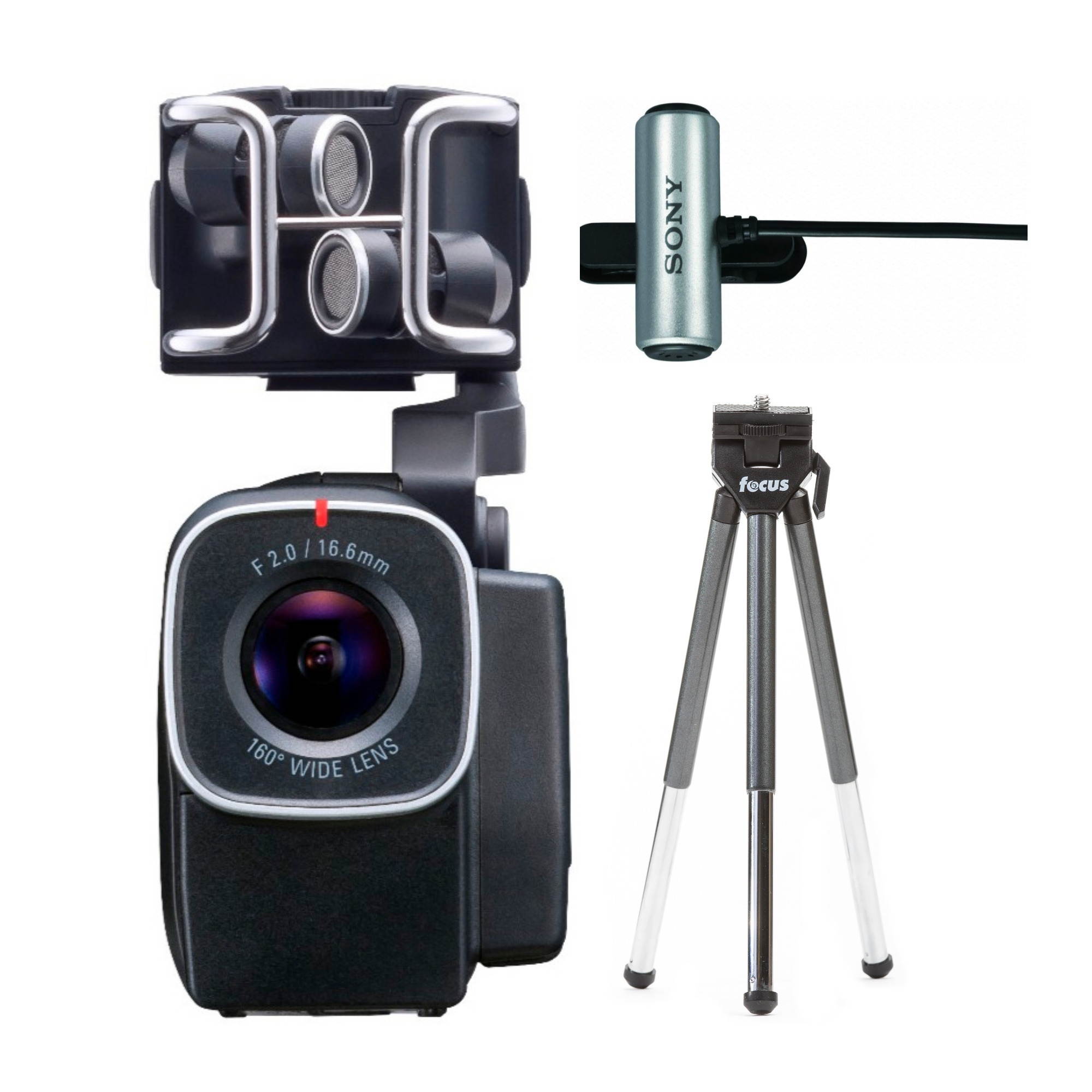 Zoom ZQ8 Handy Video Recorder with Clip-On Mic and 8-Inch Tripod Bundle