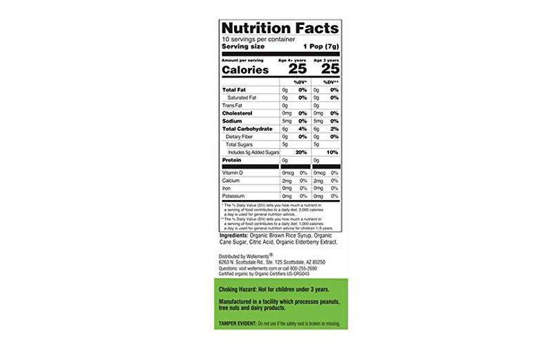 Wellements Organic Elderberry Pops - 10ct