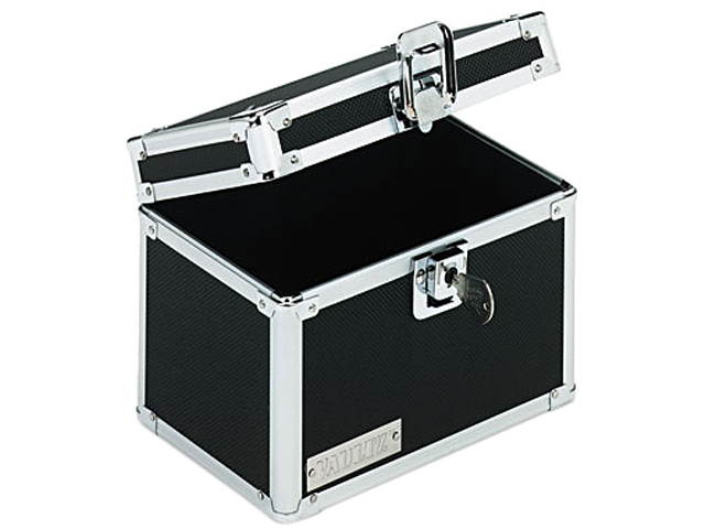Vaultz VZ01171 Vaultz Locking Index Card File with Flip Top Holds 450 4 x 6 Cards, Black