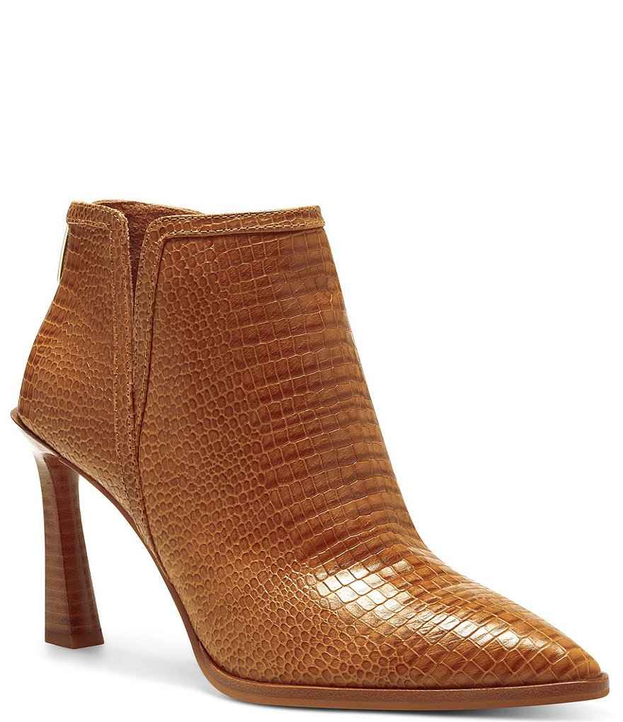 Vince Camuto Pentila Lizard Print Leather Booties