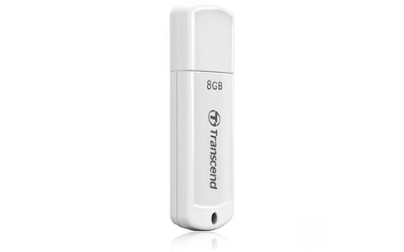 Transcend 8GB JetFlash 370 USB 2.0 Flash Drive - 8 GB - USB 2.0 - White - Lifetime Warranty