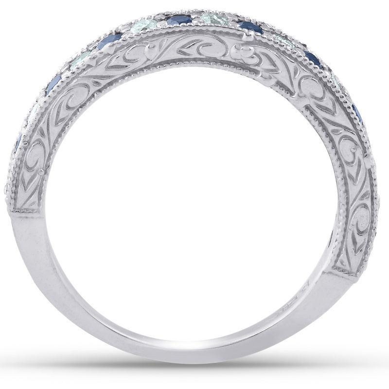 Pompeii3 1/3ct Black Diamond Ring 10K White Gold - Size 6